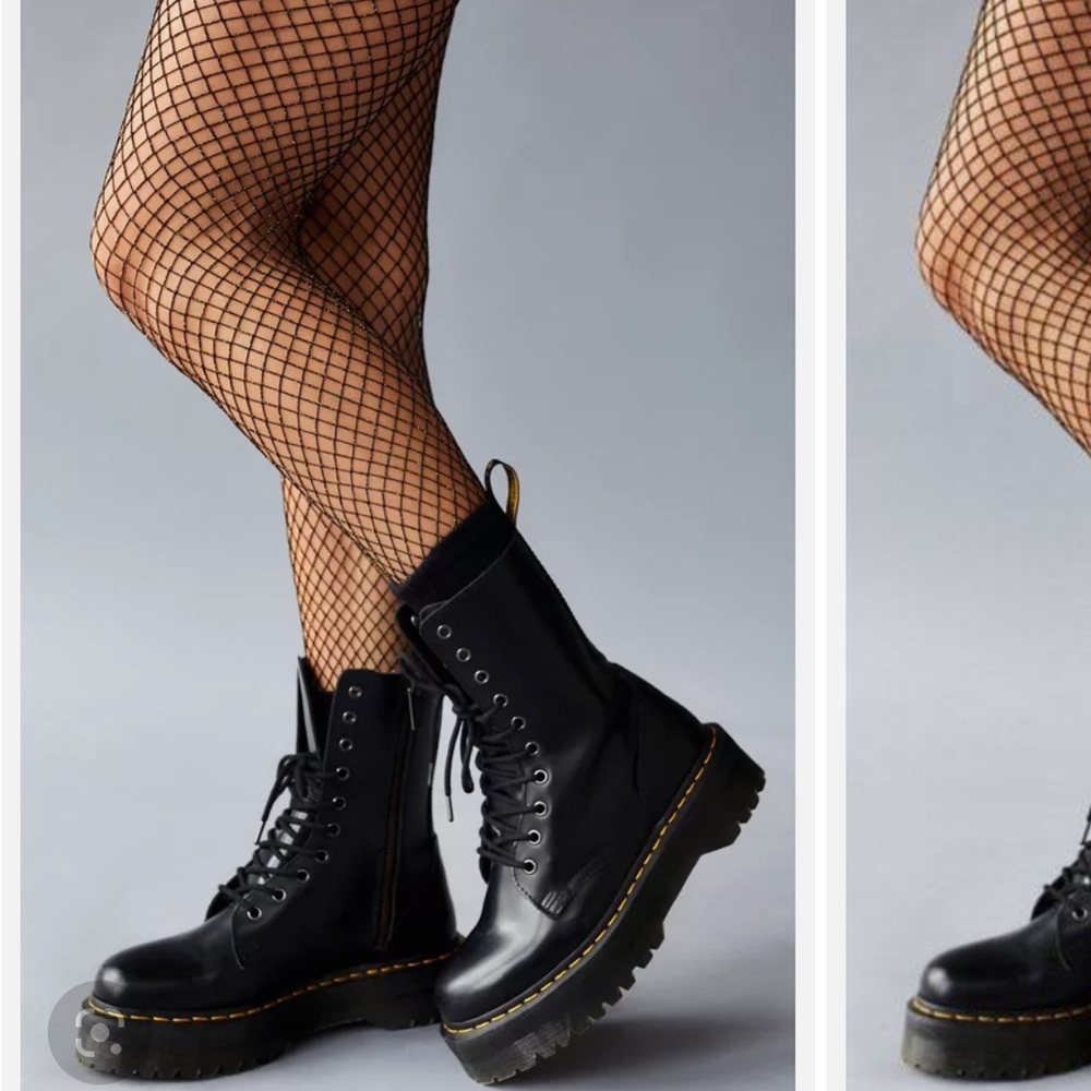 Dr. Martens Jadon Black Platform Combat Boots Size 8